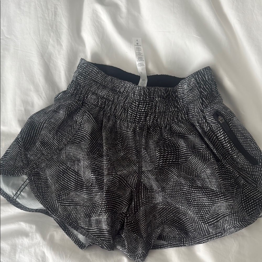 Women's Black Patterned Shorts